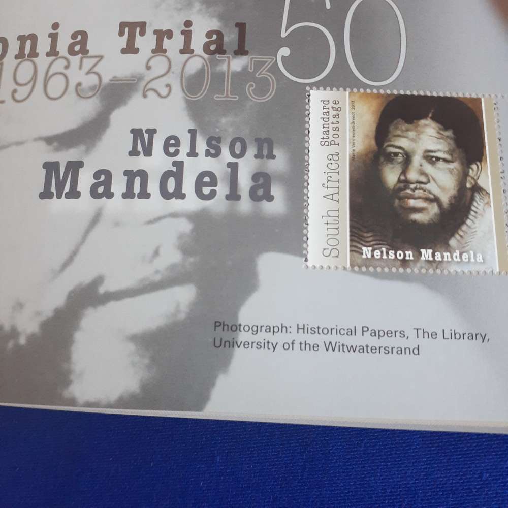 50 year commemorative Stamp booklet of the Rivonia Trial.  12 sheets