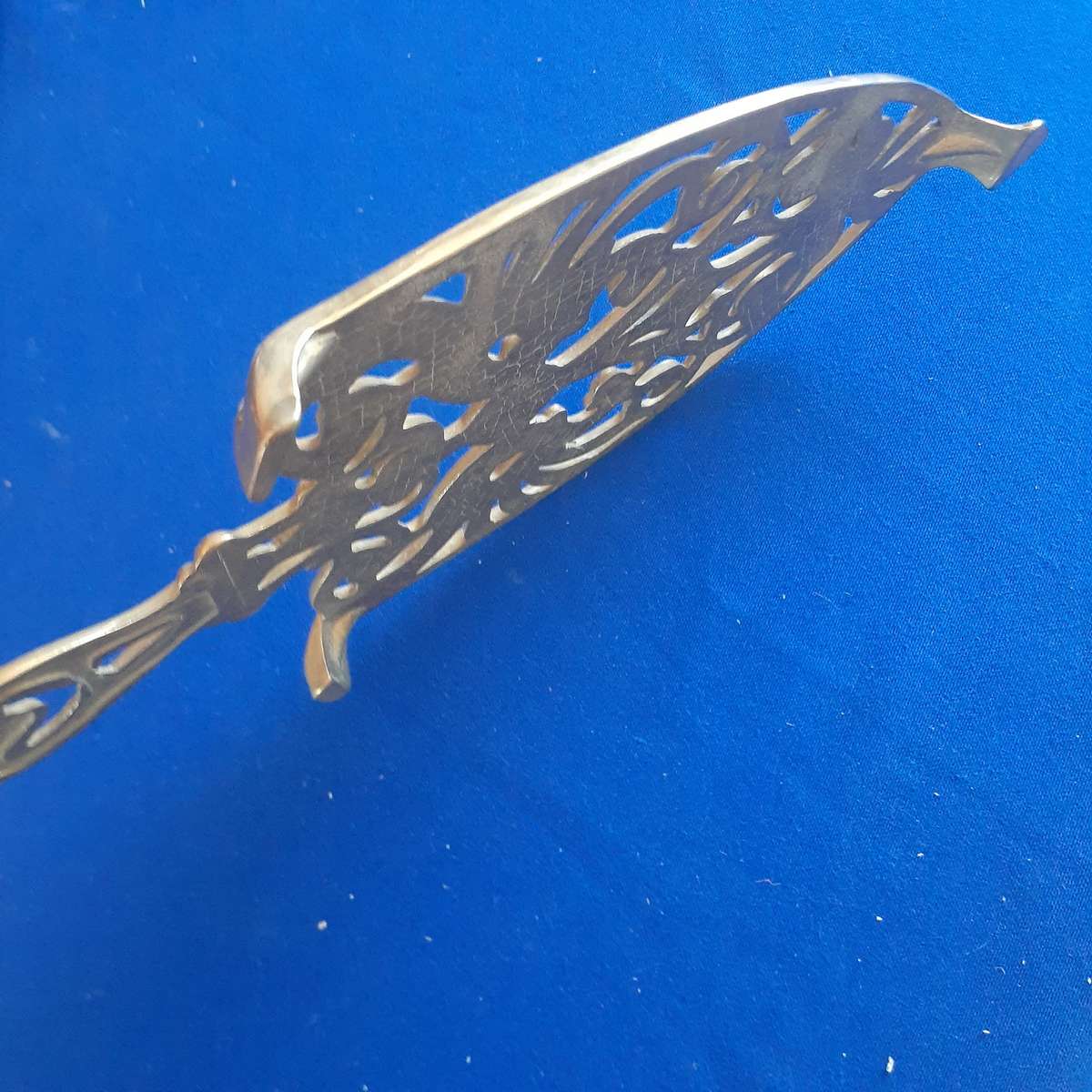 Vintage cast Brass Trivet for an iron - birds and flowers  28 cms