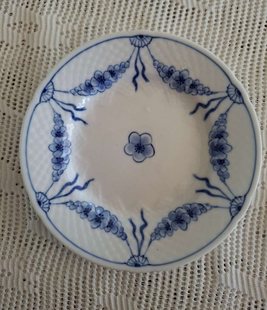 Little Blue and White plate - european 15cms stamped B &amp; G
