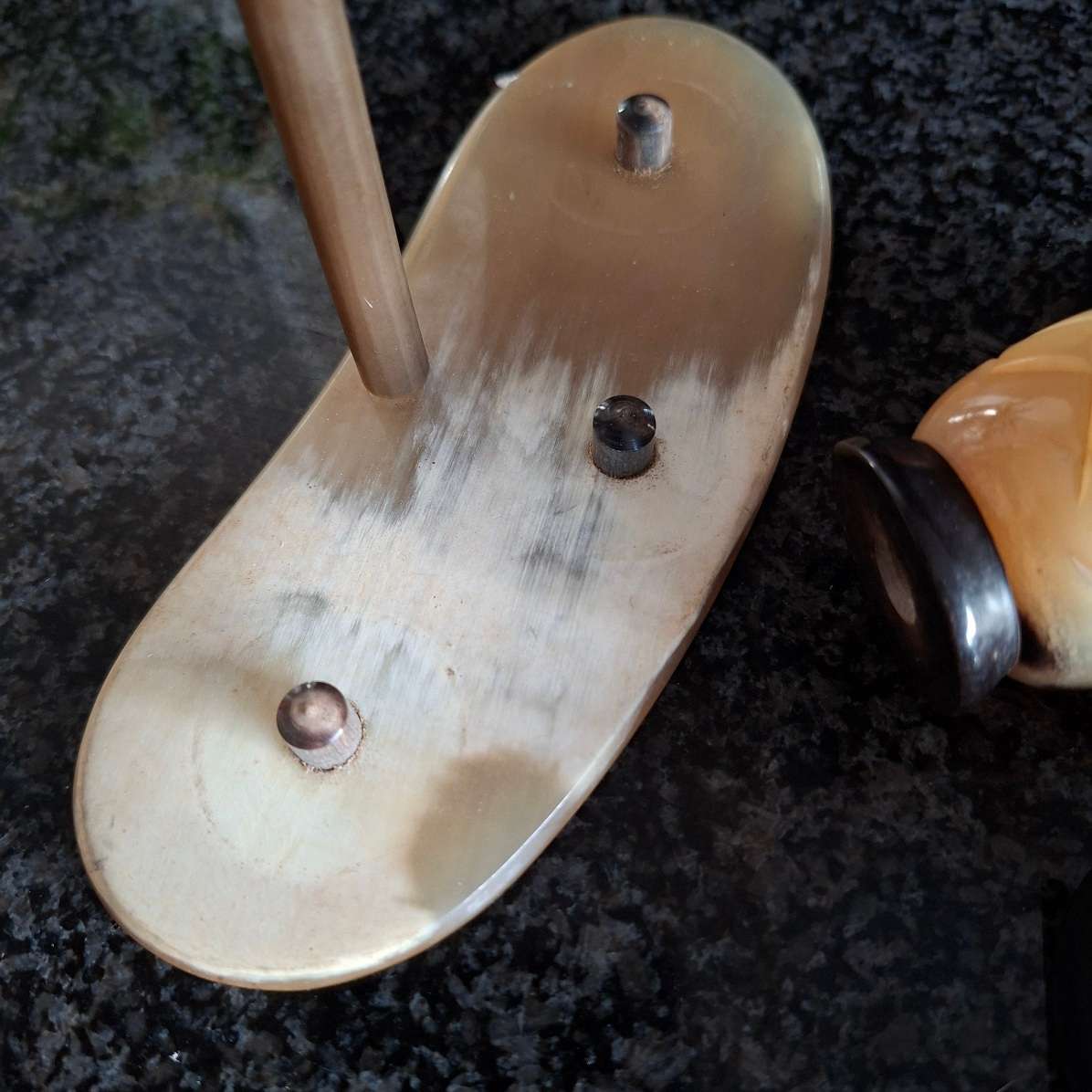 Condiment set Scottish Highland Cow horn craft - thistles