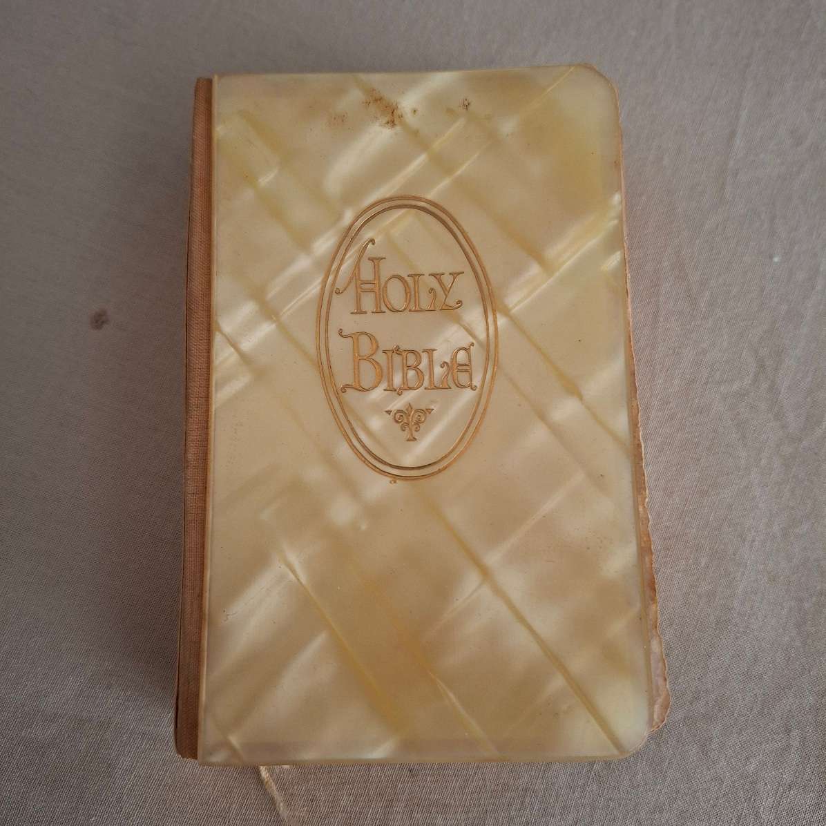 Holy Bible - St James - Brides faux mother of pearl bible - celluloid