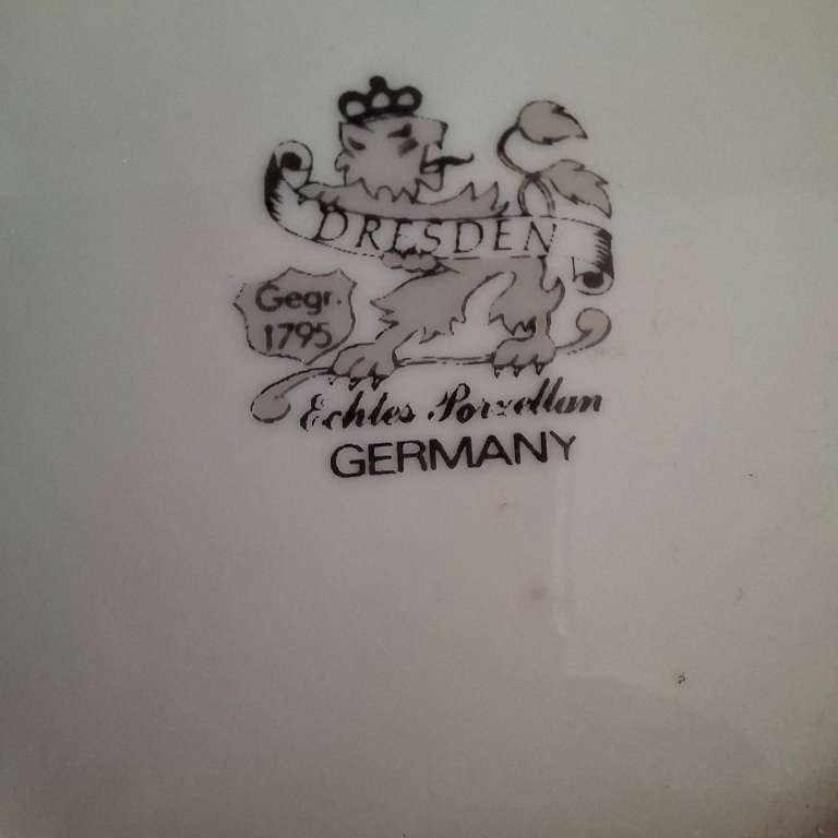 6 dresden fruit plates pierced harts   15cm dia