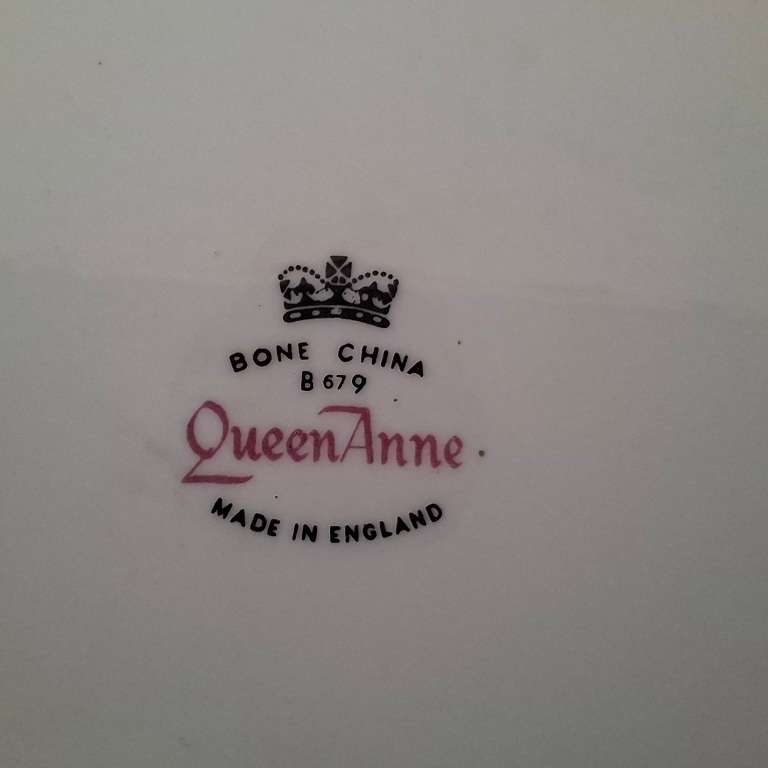 Tea Set Queen Anne 6 trios cake plate sugar basin and milk jug