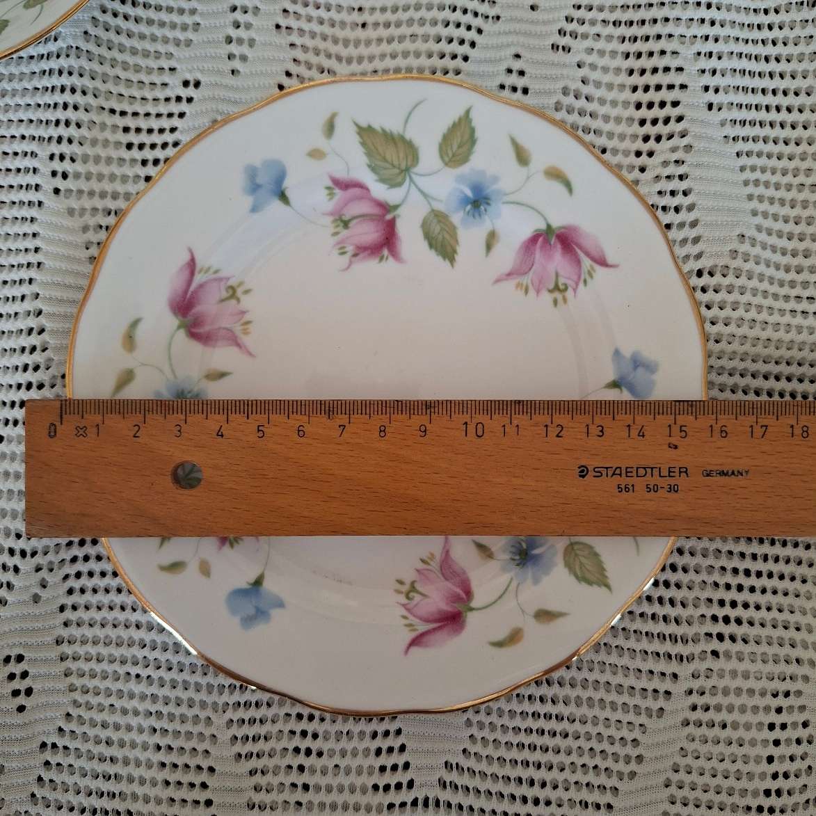 Tea Set Queen Anne 6 trios cake plate sugar basin and milk jug