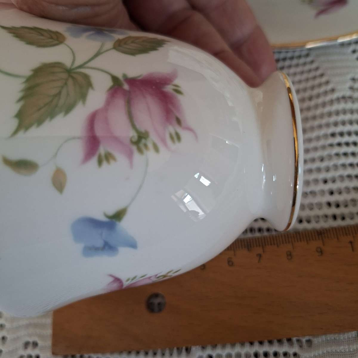 Tea Set Queen Anne 6 trios cake plate sugar basin and milk jug