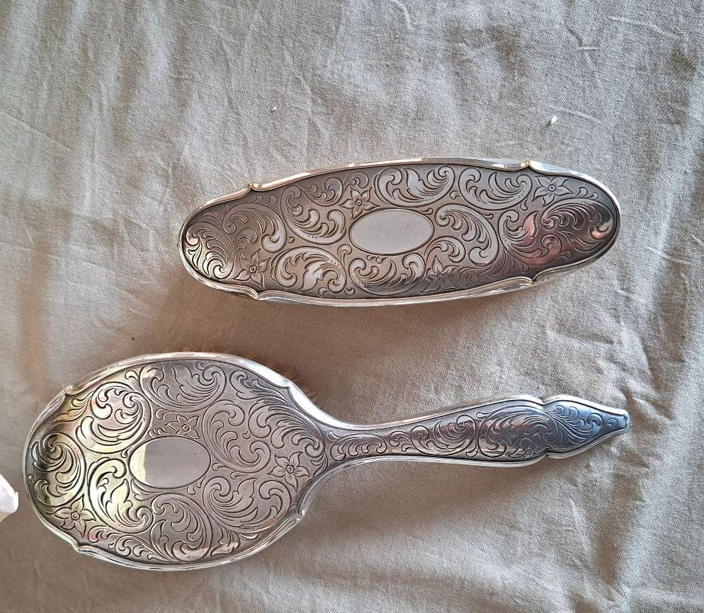 Brush Set - German Silver Plate