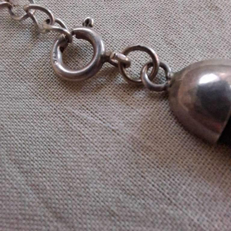 Stirling Silver and black wood necklace - One of a kind