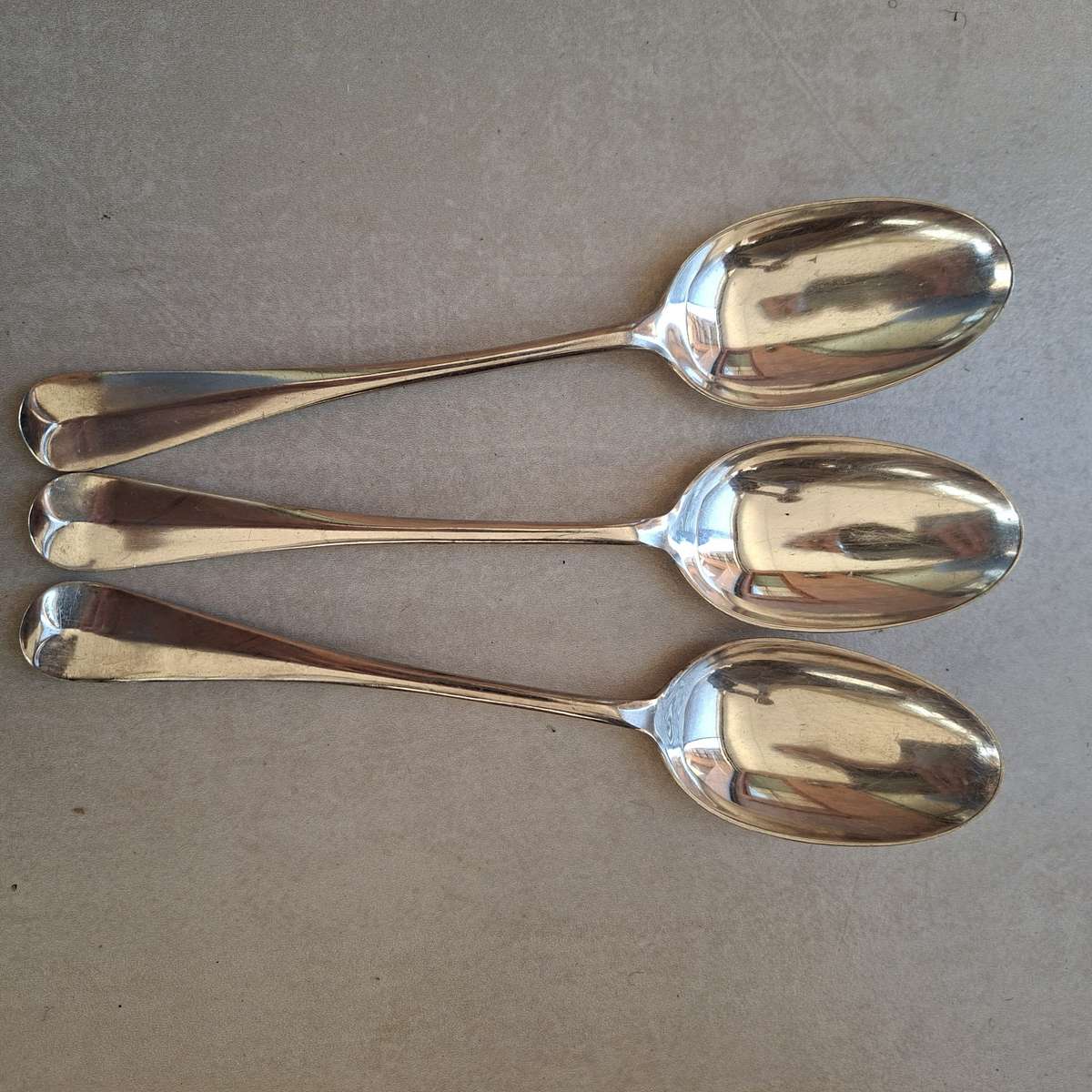3 heavy antique serving spoons made by C and Co A1 silver plate