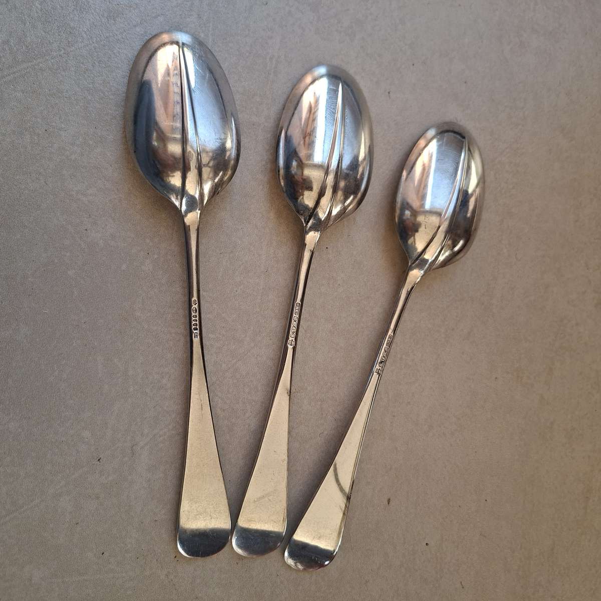 3 heavy antique serving spoons made by C and Co A1 silver plate