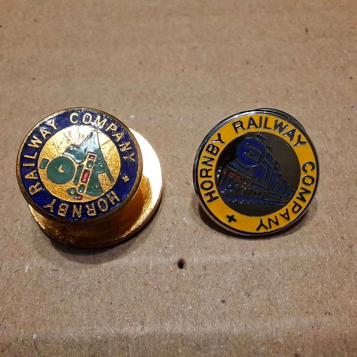 Two Hornby Railways lapel pins