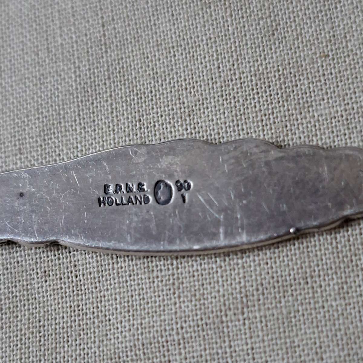 12 Silver Plate Dutch coffee tea spoons - ornate foral - boxed good quality