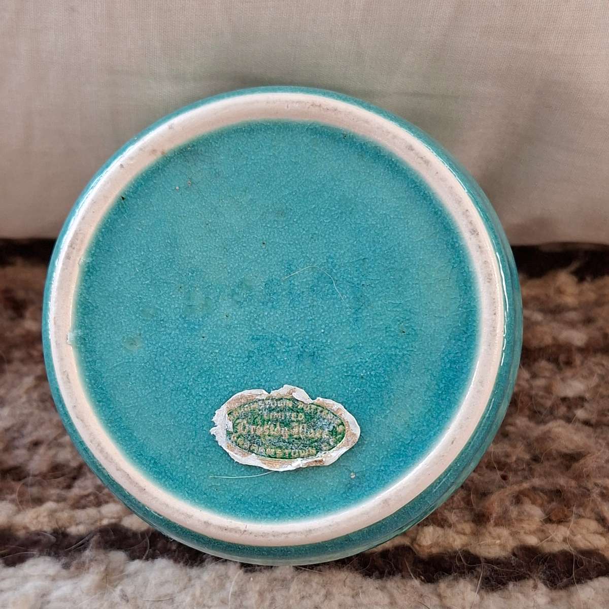 Drostdy ware SA pottery blue green vase - bowl small
