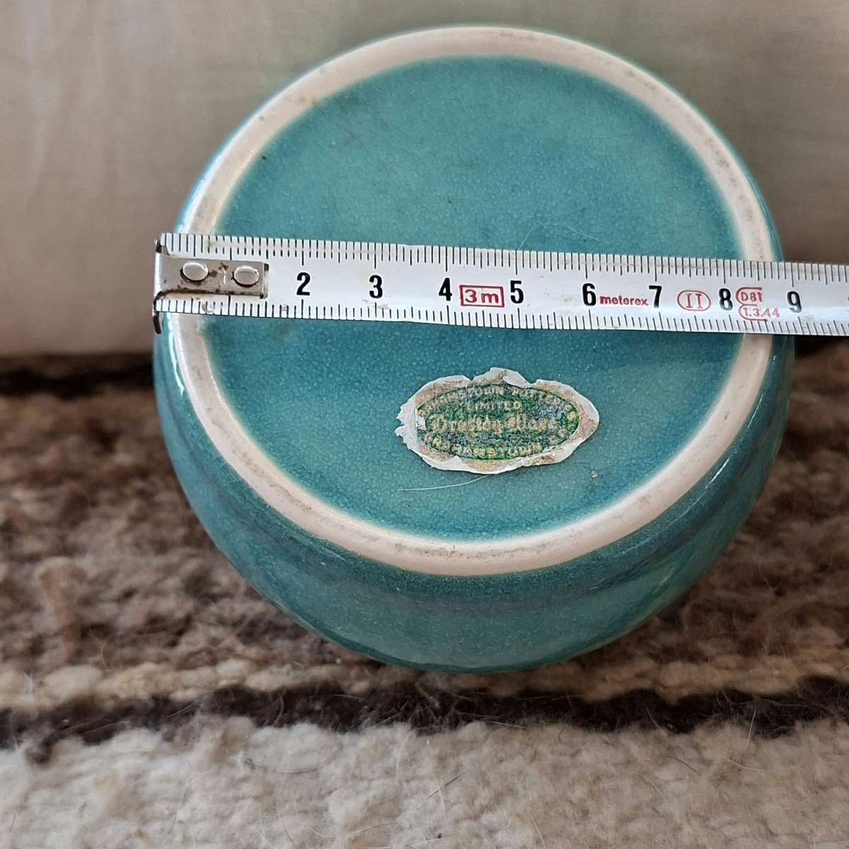 Drostdy ware SA pottery blue green vase - bowl small