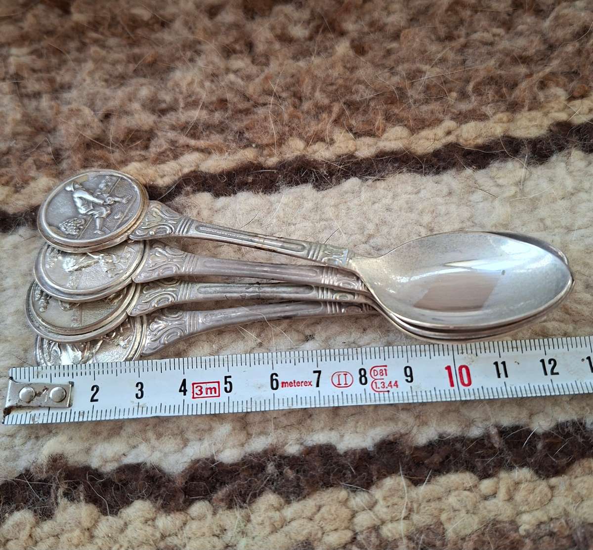Vintage silver plated bowling tea spoons 1940's?