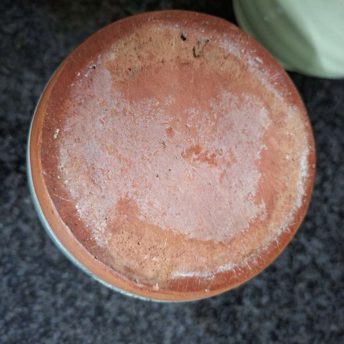 Sold Bobshop 2 Jan 2026 Green studio pottery vase - 16 cms