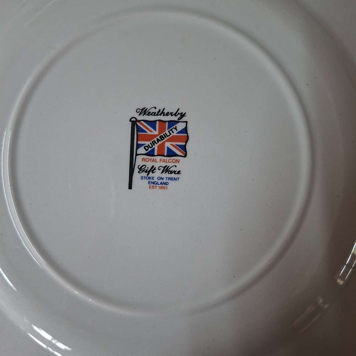 Embossed floral tea cake biscuit plate - Wetherby Royal Falcon England  23 cms