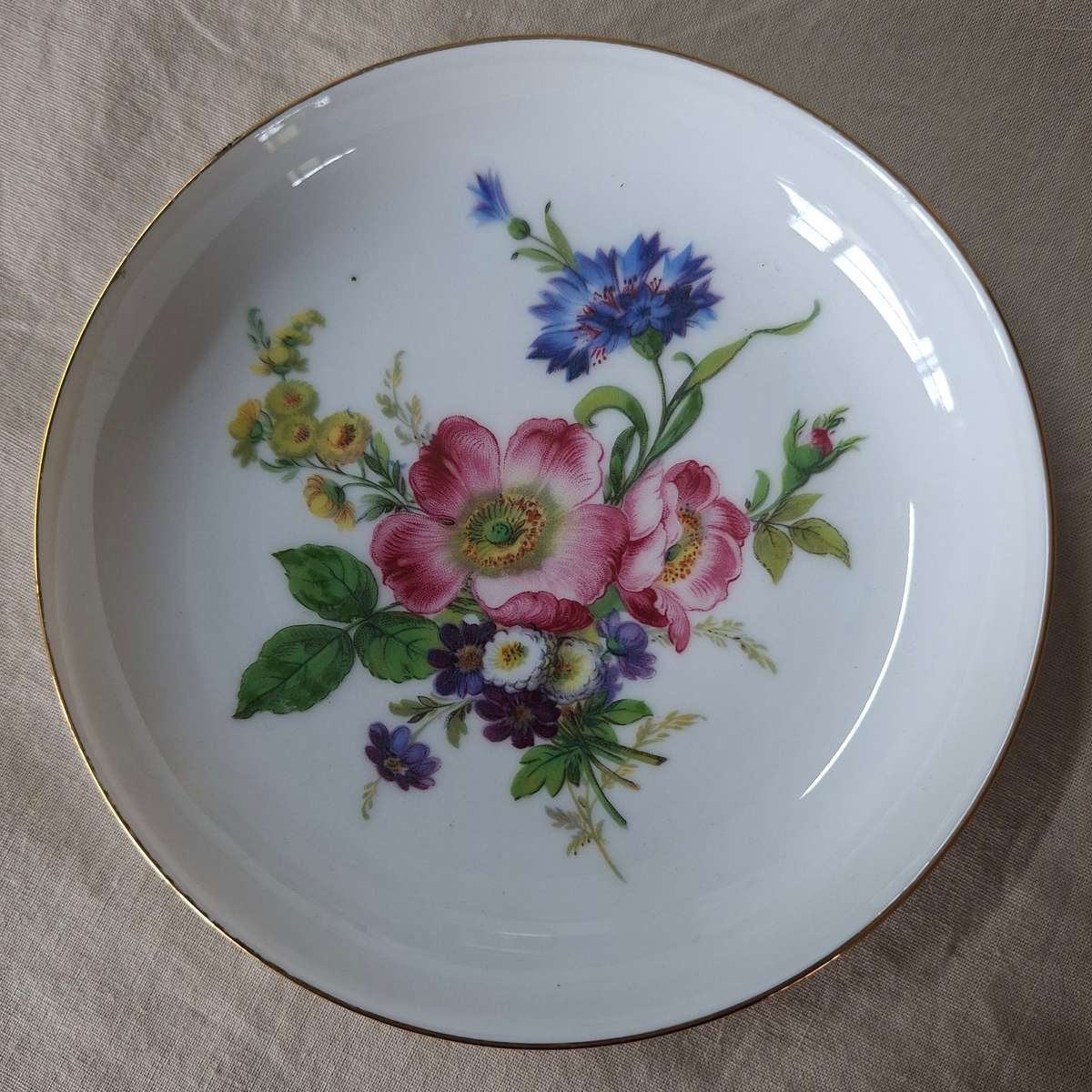 Pin Dish W-German floral  11 cms