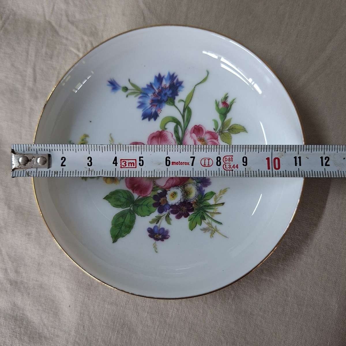 Pin Dish W-German floral  11 cms