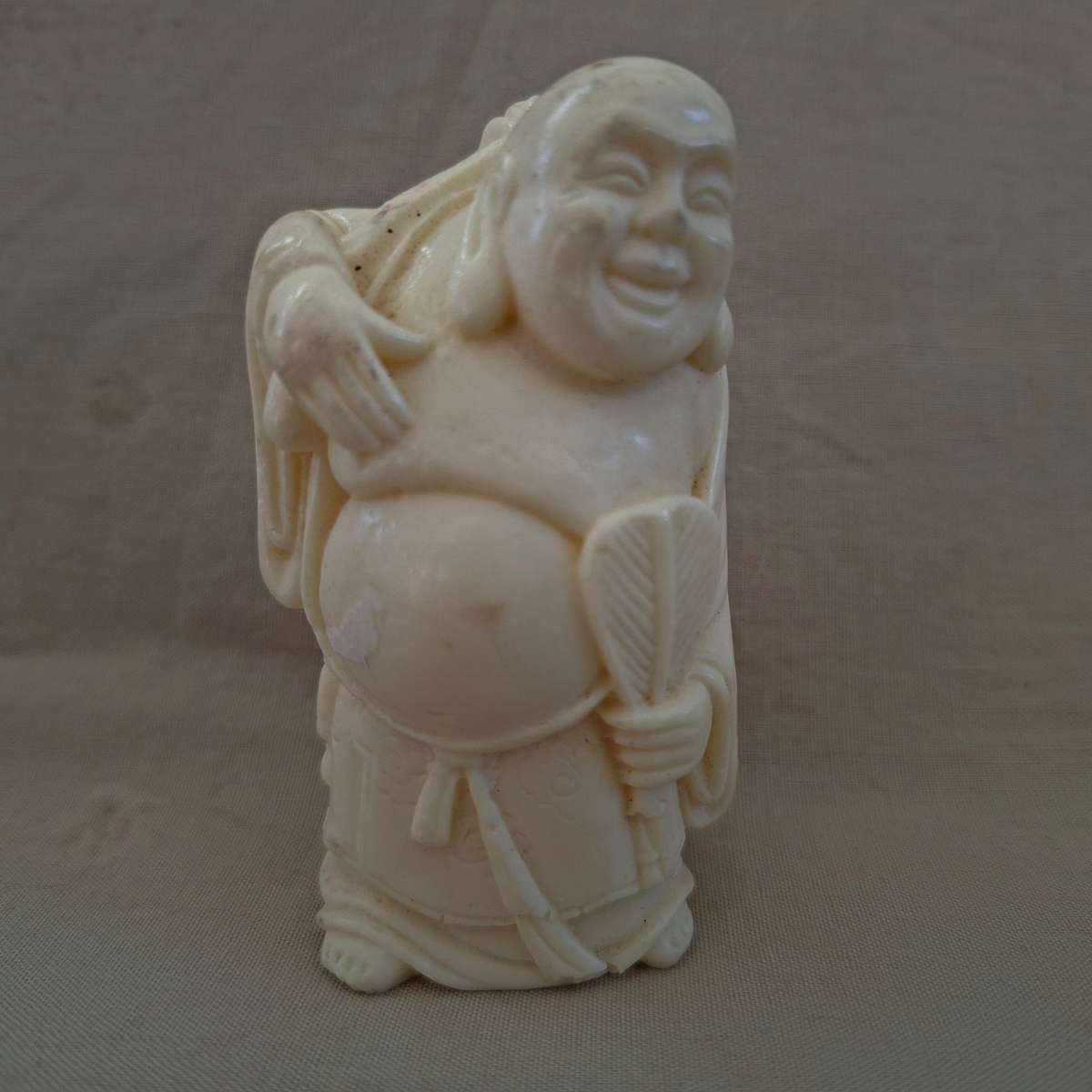 3 Chinese deities - faux ivory composite 7 cms  - fortune prosperity and longevity