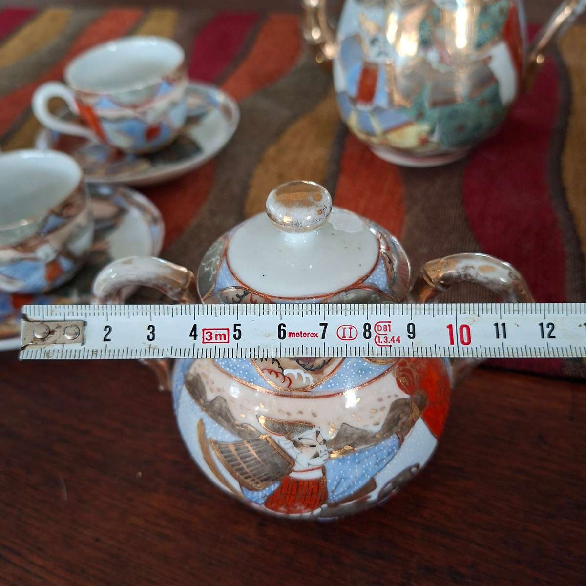 Japanese samurai coffee set 5 cups coffee pot and sug basin