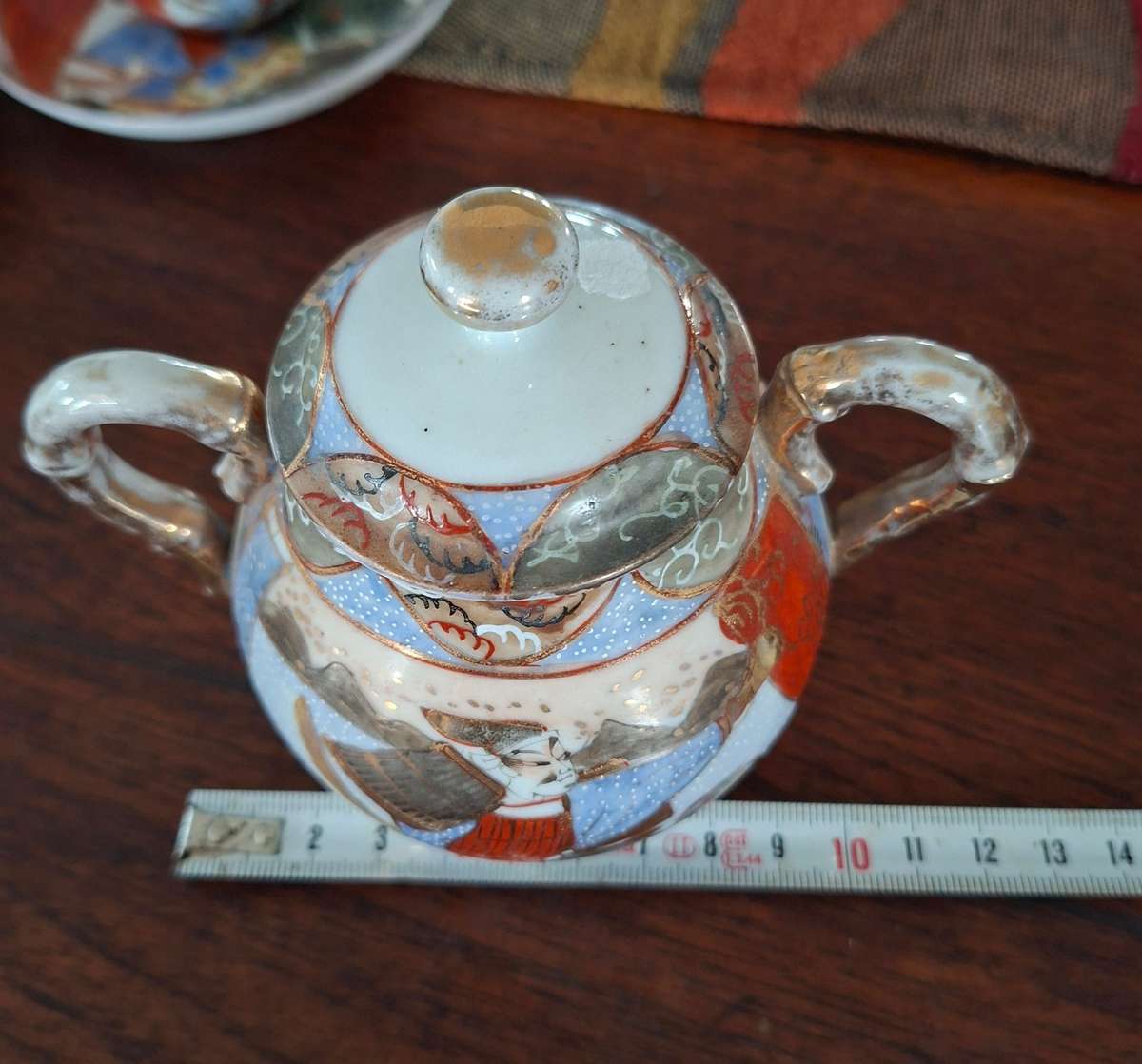 Japanese samurai coffee set 5 cups coffee pot and sug basin