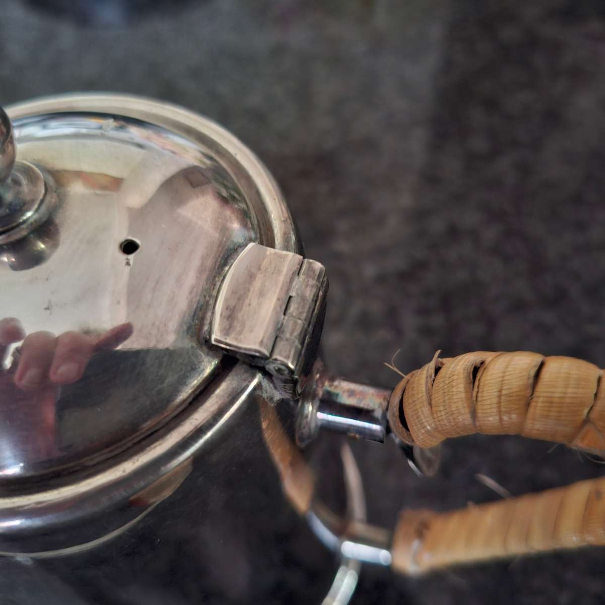 Silver plate coffee tea hot water pot.