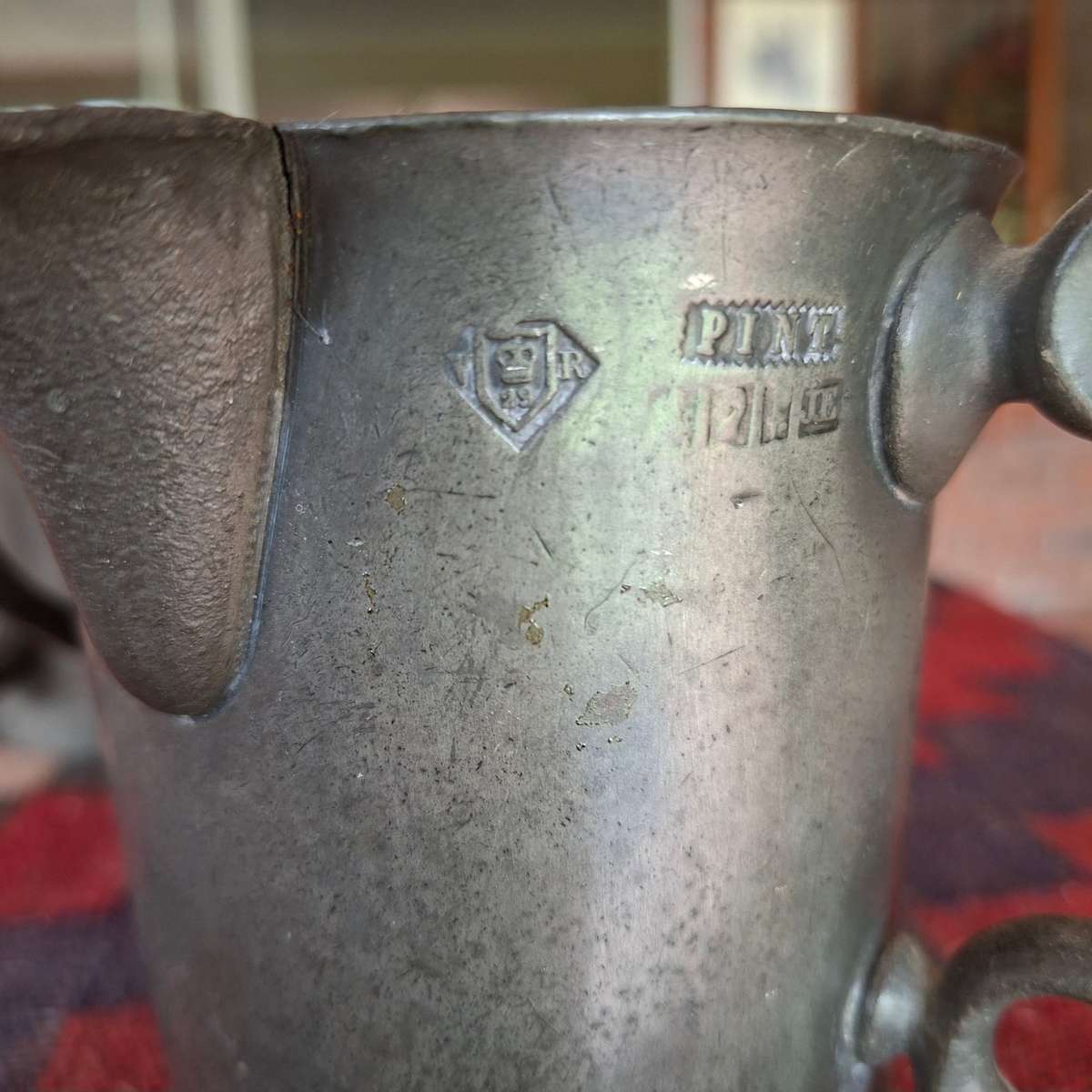 3 antique 1 pint pub jugs - with pub names and makers marks - fantastic collection