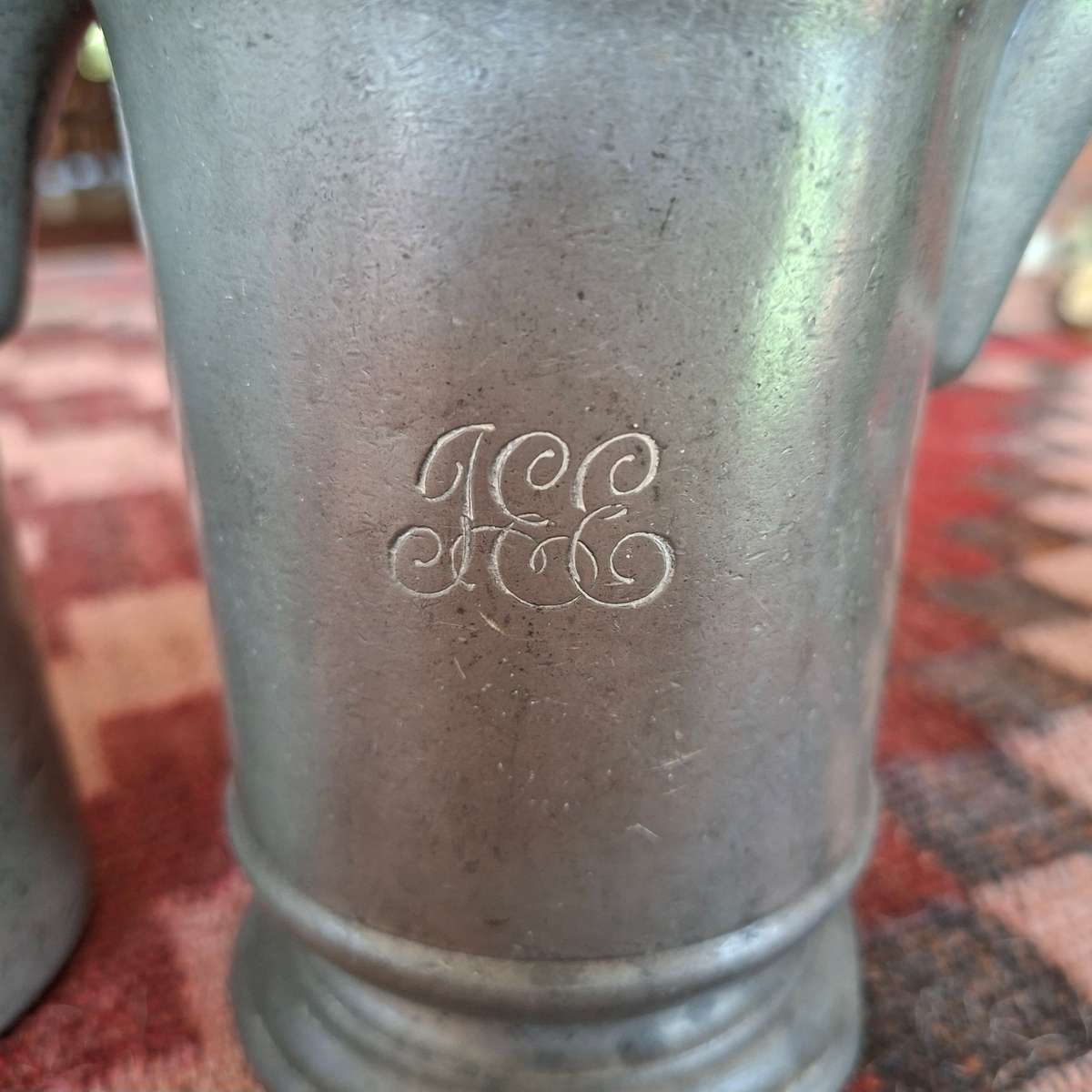 3 antique 1 pint pub jugs - with pub names and makers marks - fantastic collection