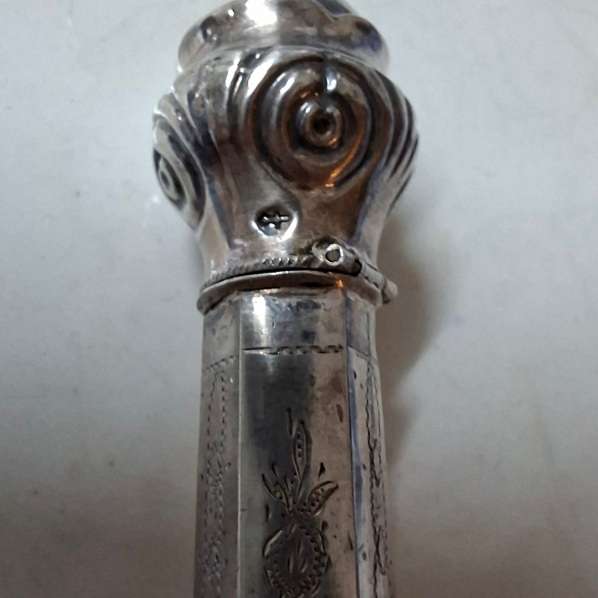 Silver trimmed perfume bottle - Antique dutch