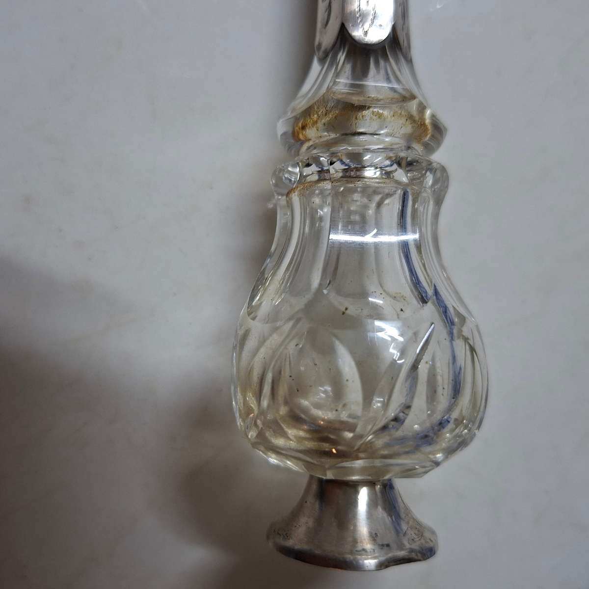 Silver trimmed perfume bottle - Antique dutch