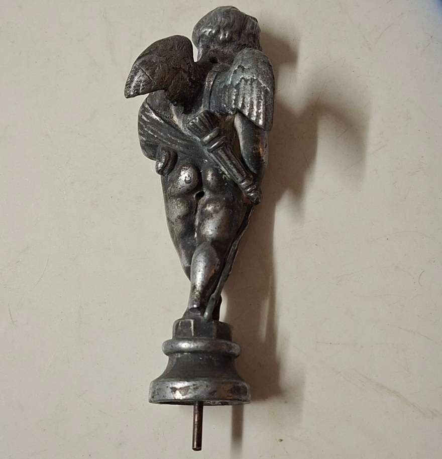 Cast lead finial cupid putti angel cherub - architectural element - decorative clock finish