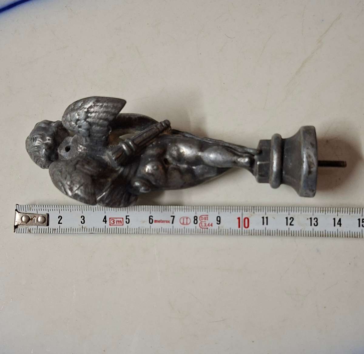 Cast lead finial cupid putti angel cherub - architectural element - decorative clock finish