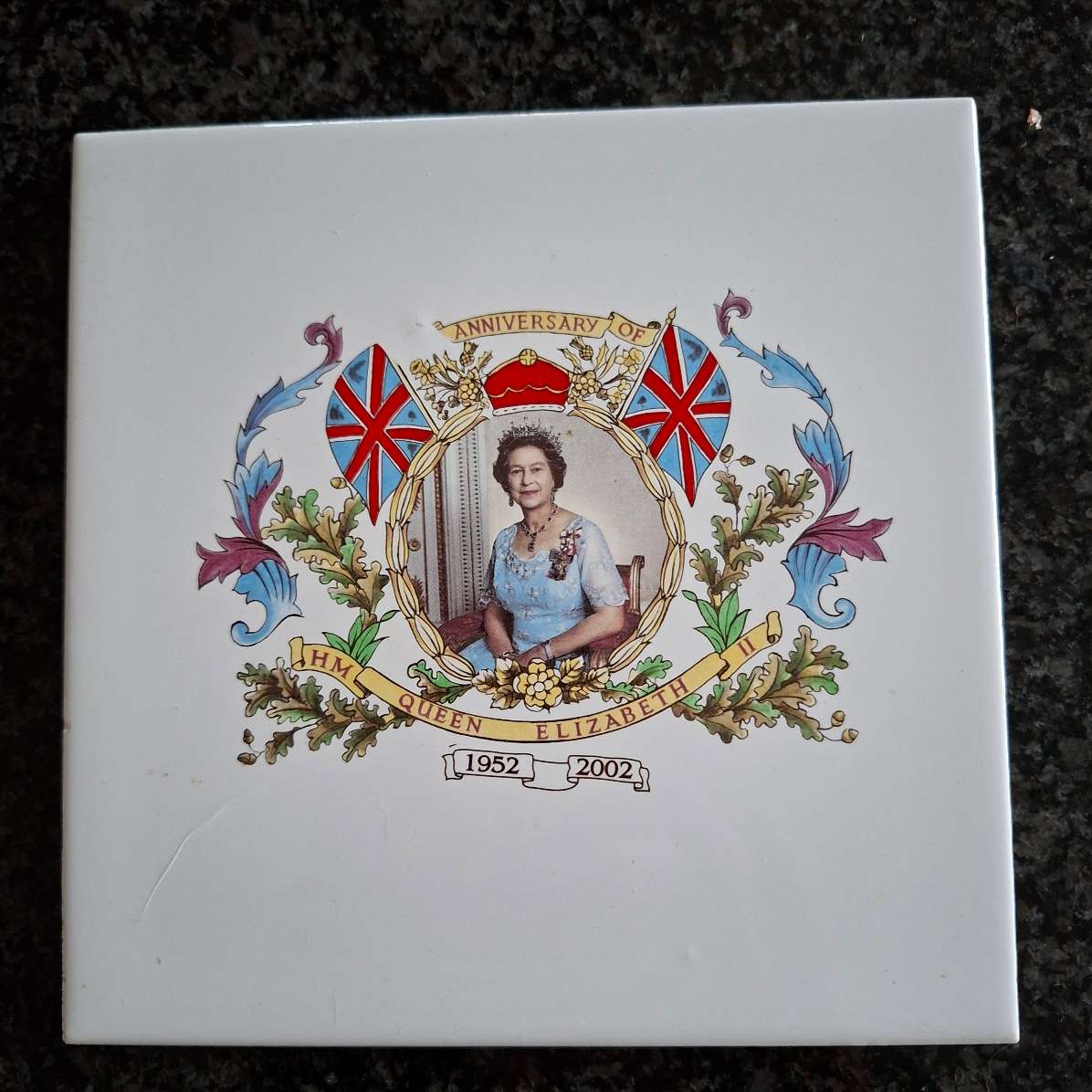 Royalty QE2 50th anniversary tile 1952 - 2002