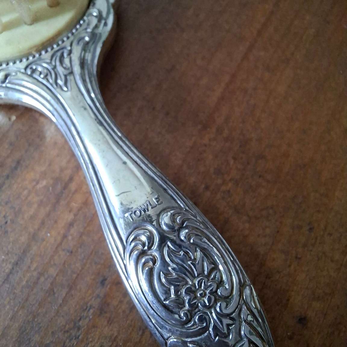 Boxed silver metal childs hairbrush