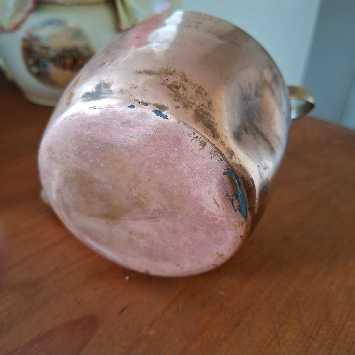 Small copper kettle with brass handle - home decor - kitchenalia