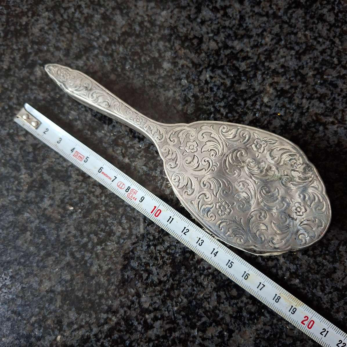 Small Stirling Silver vintage hair brush