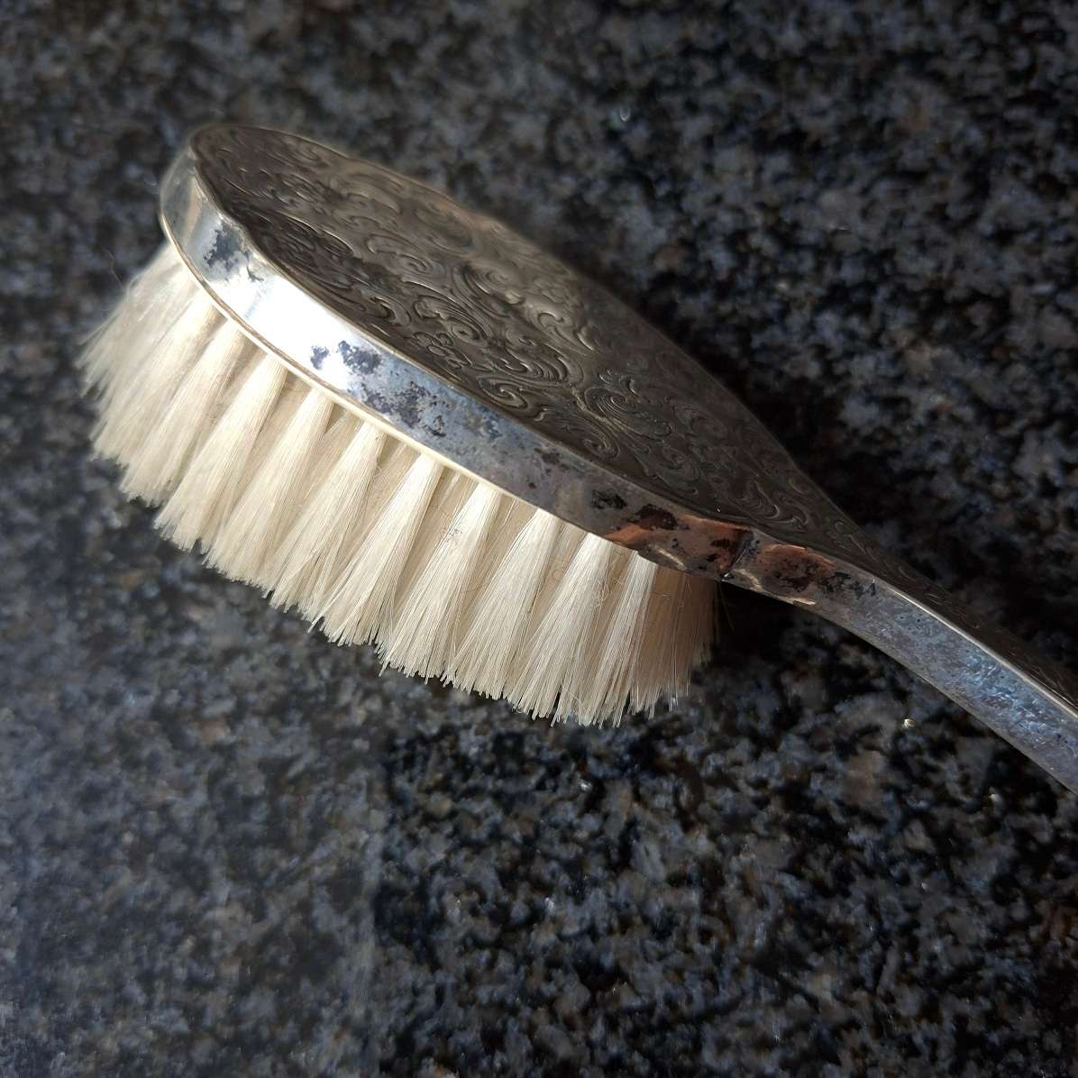 Small Stirling Silver vintage hair brush