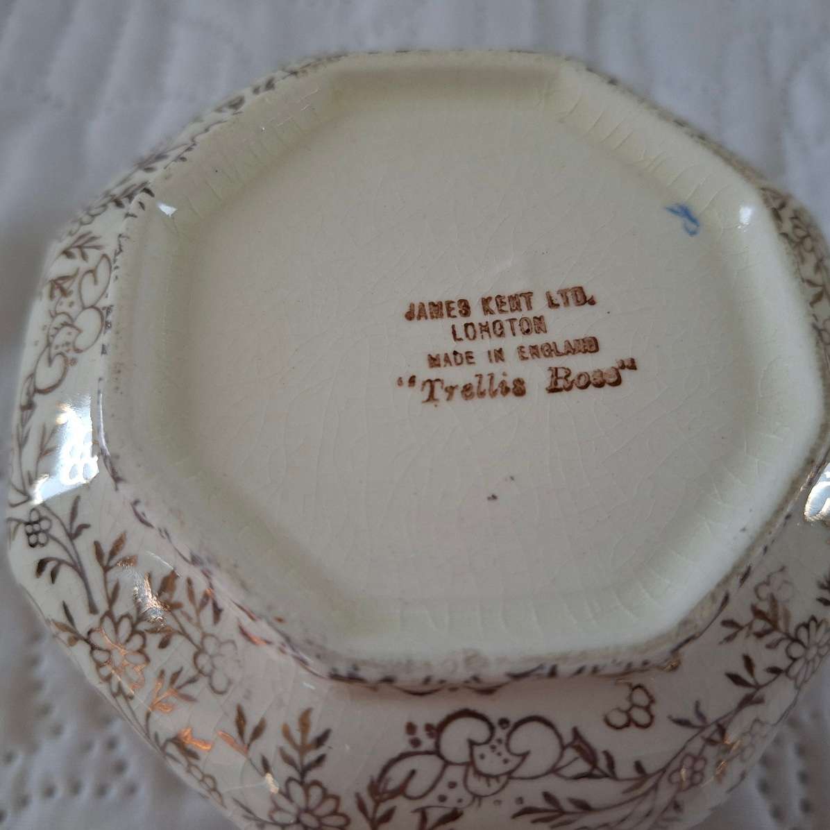 James Kent Foley Milk Jug and Sugar Basin Trellis Rose design - part tea set