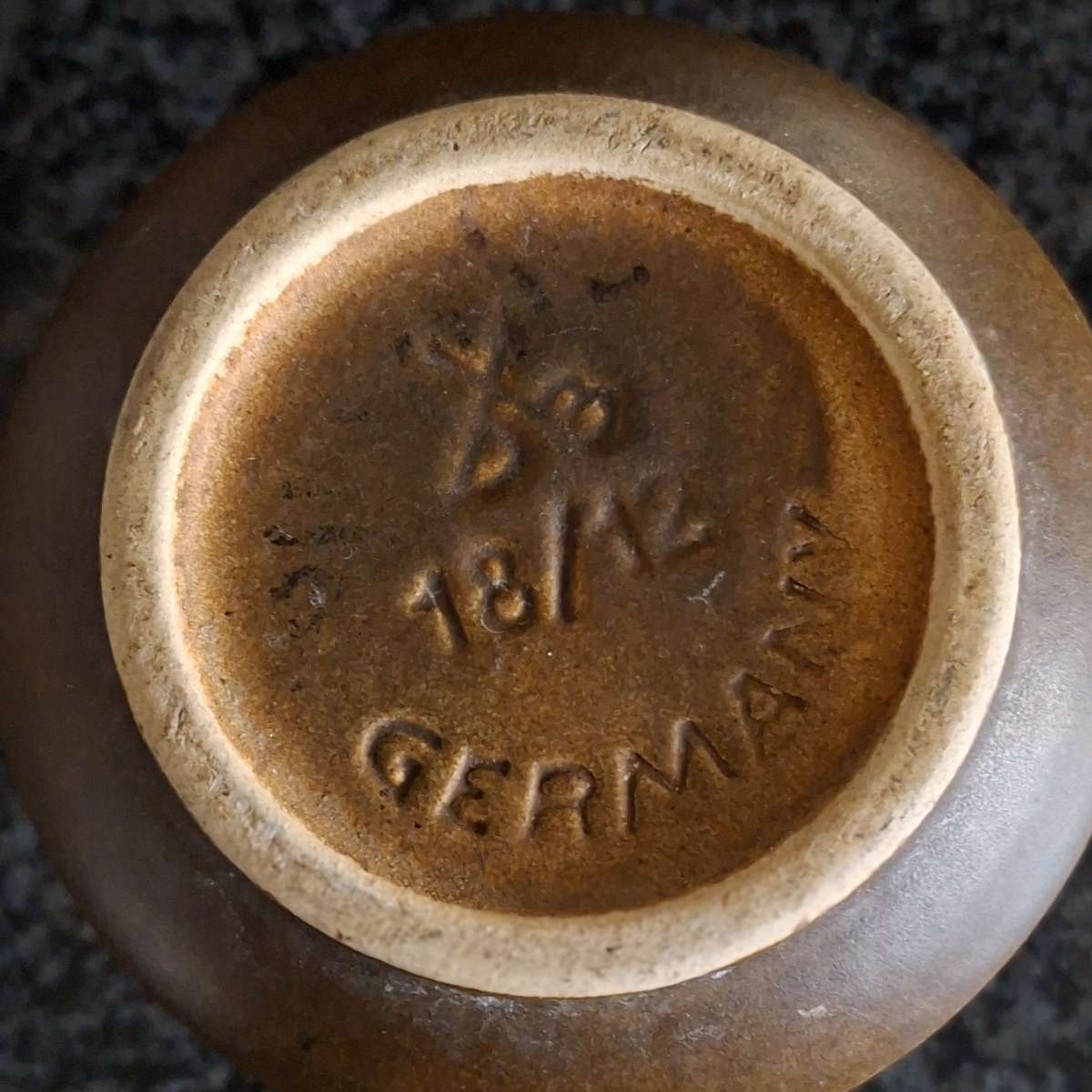 West German Ceramic vase -12 cms tall - imbossed designs