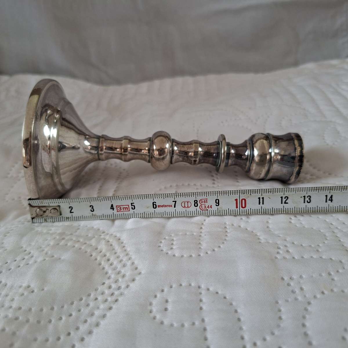 Silver plated small candle stick - 13.5 cms made in UK