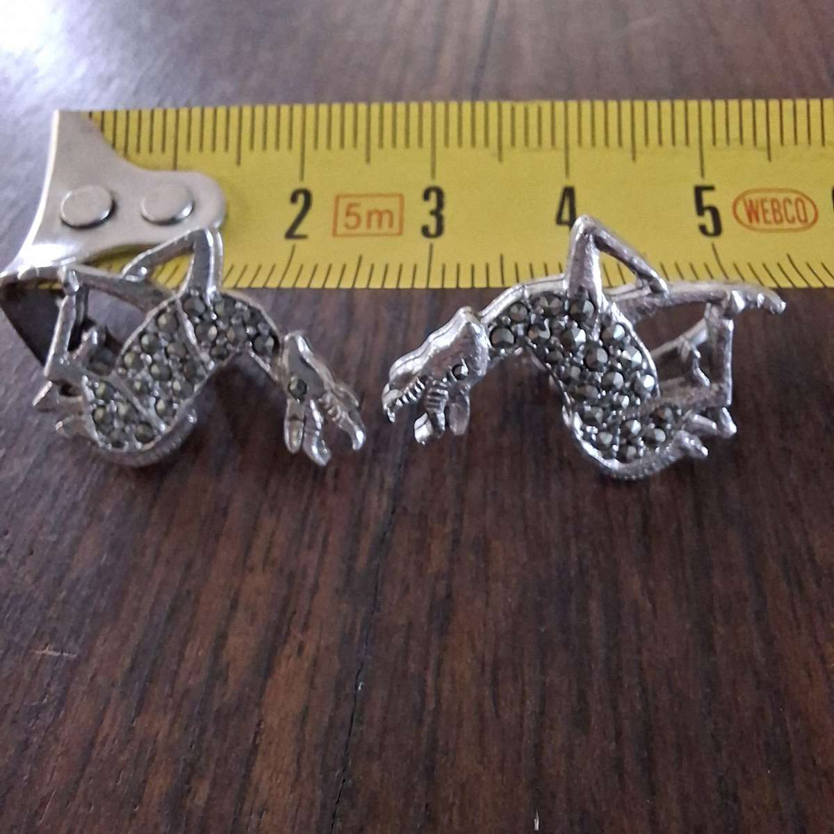 Vintage earings - Springbok Marcasite - screw back