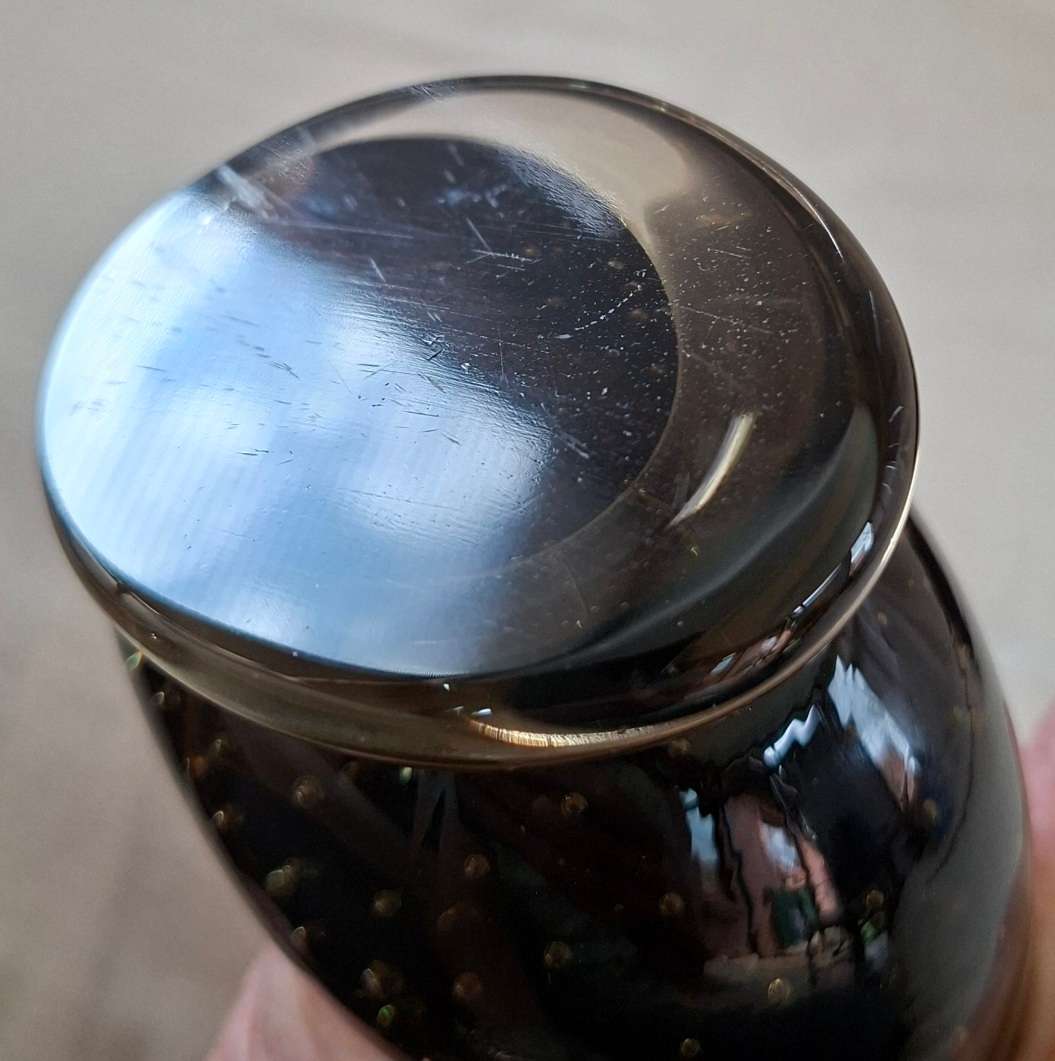 Pair of Whitefriars studio art glass Ducks with bubbles - dilly duck - controlled bubbles