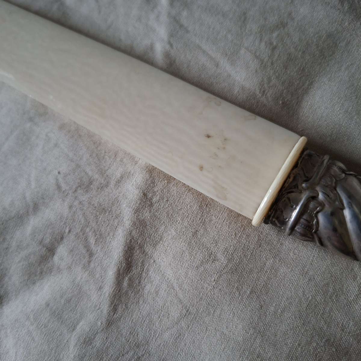 Silverplate paper cutter page turner - paper knife - bookbinders paper knife