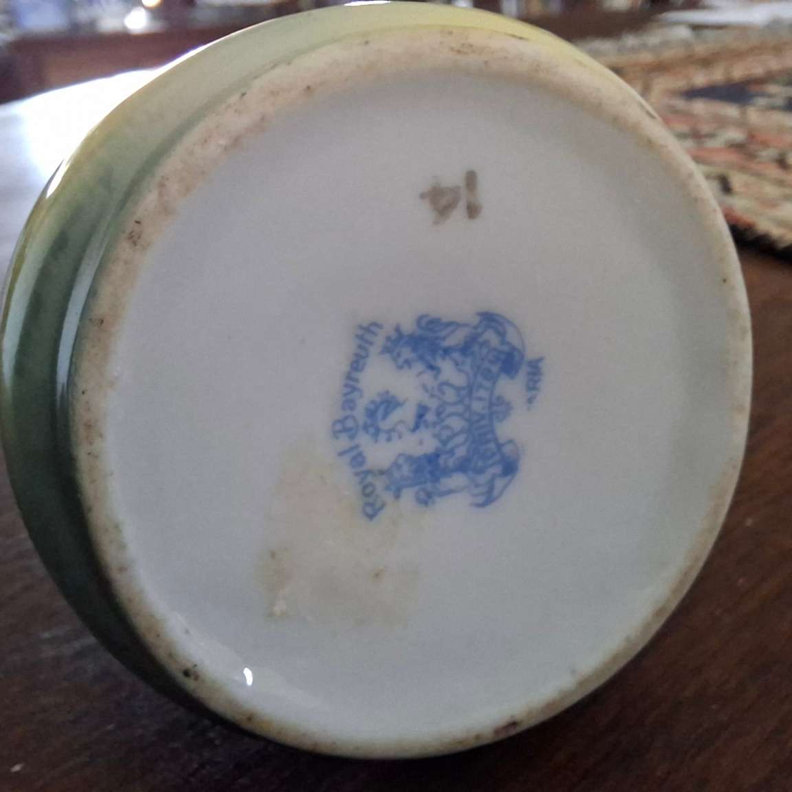 Small Bayeruth Bavaria jug vase with hallmarked silver collar - handpainted cattle