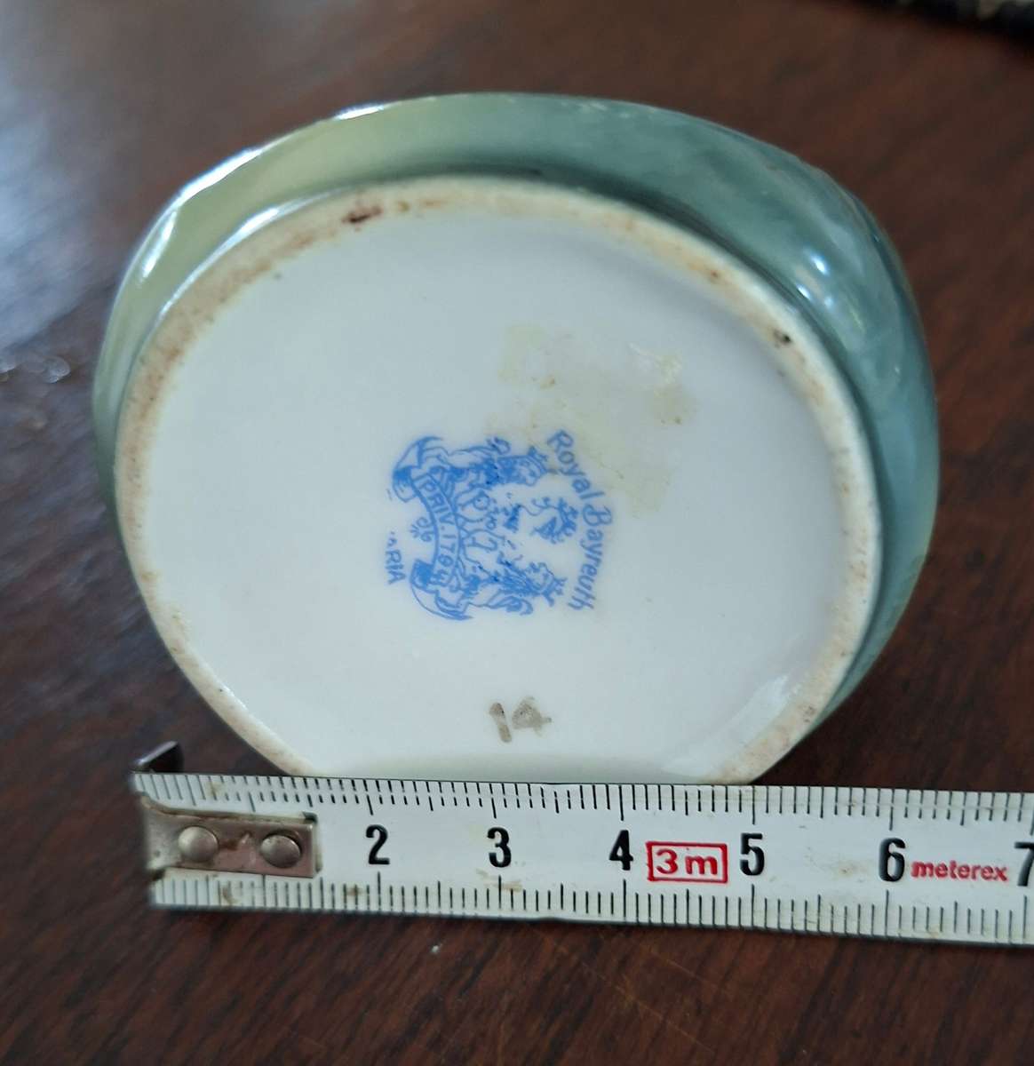 Small Bayeruth Bavaria jug vase with hallmarked silver collar - handpainted cattle