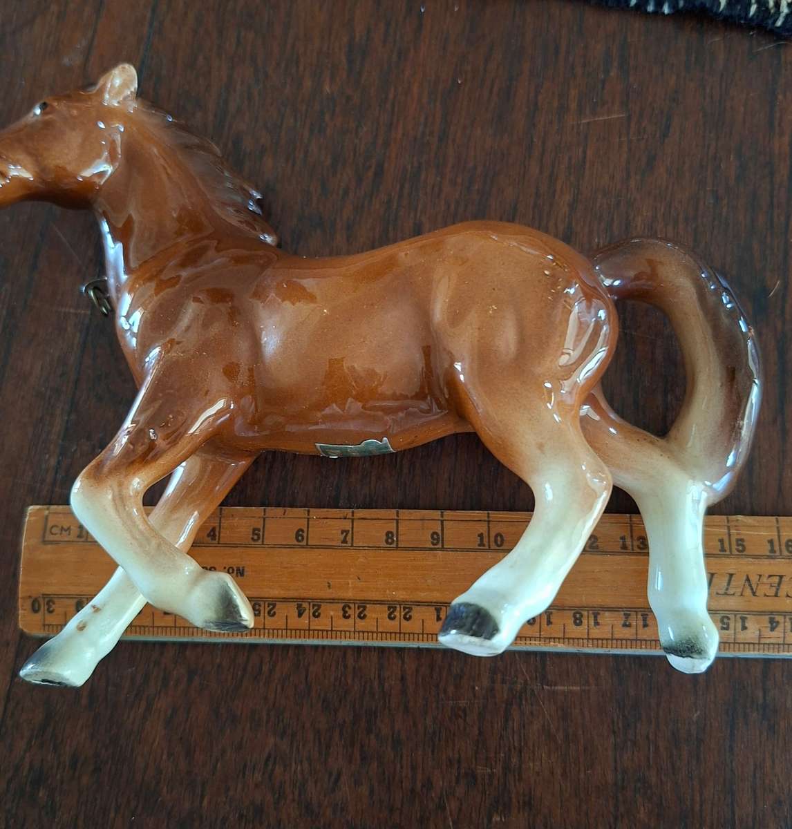 Porcelain capri horse mare and 2 twin foals