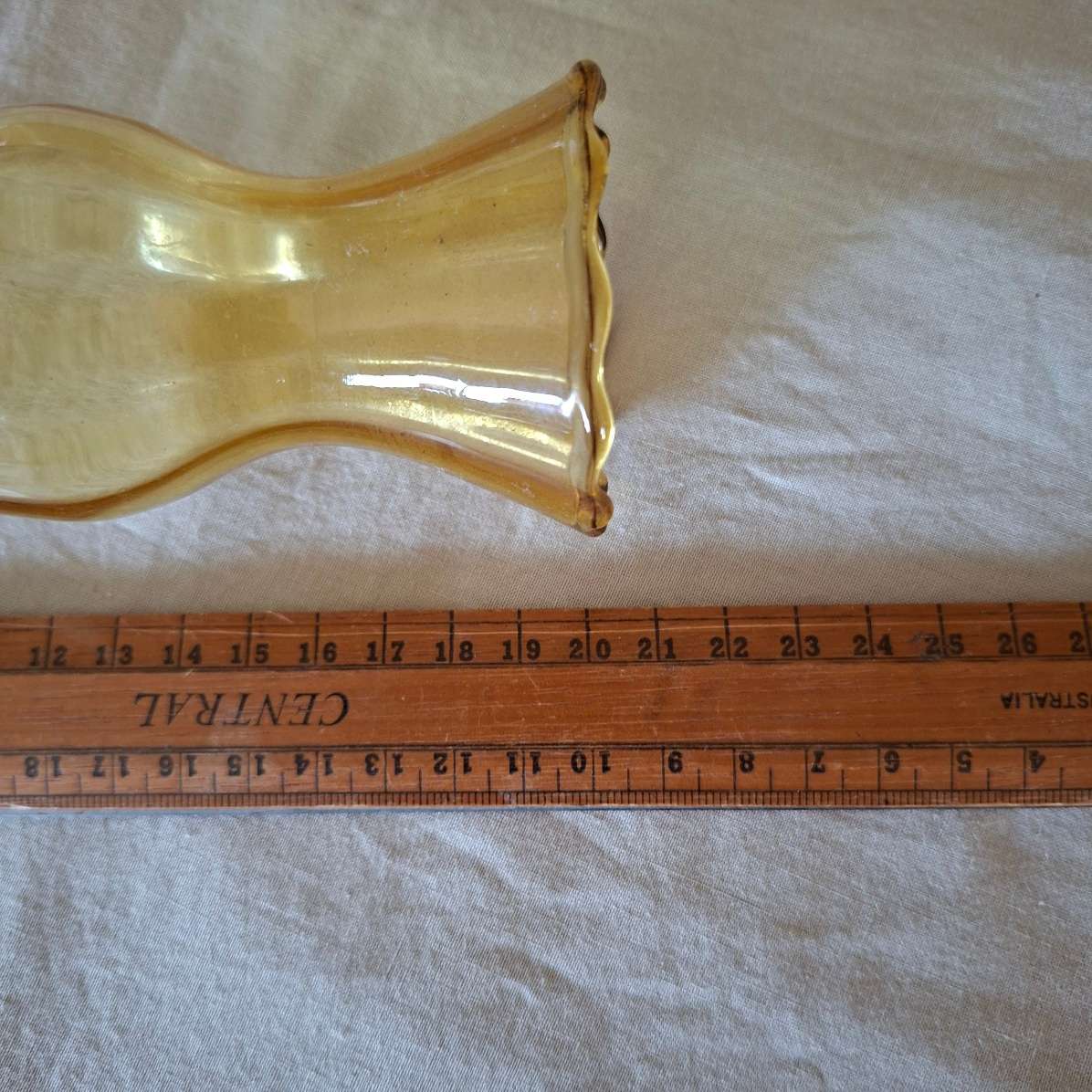 Amber glass bud vase