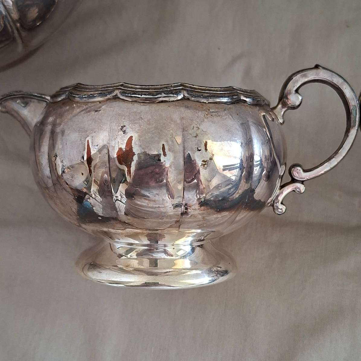 Canadian silverplate on copper tea/coffee set