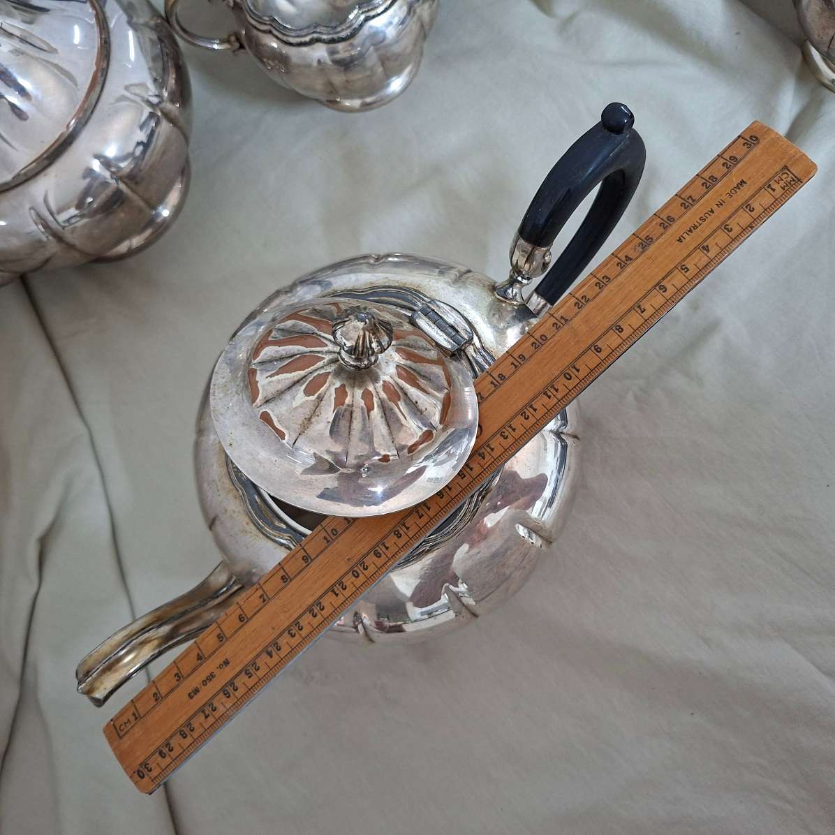 Canadian silverplate on copper tea/coffee set