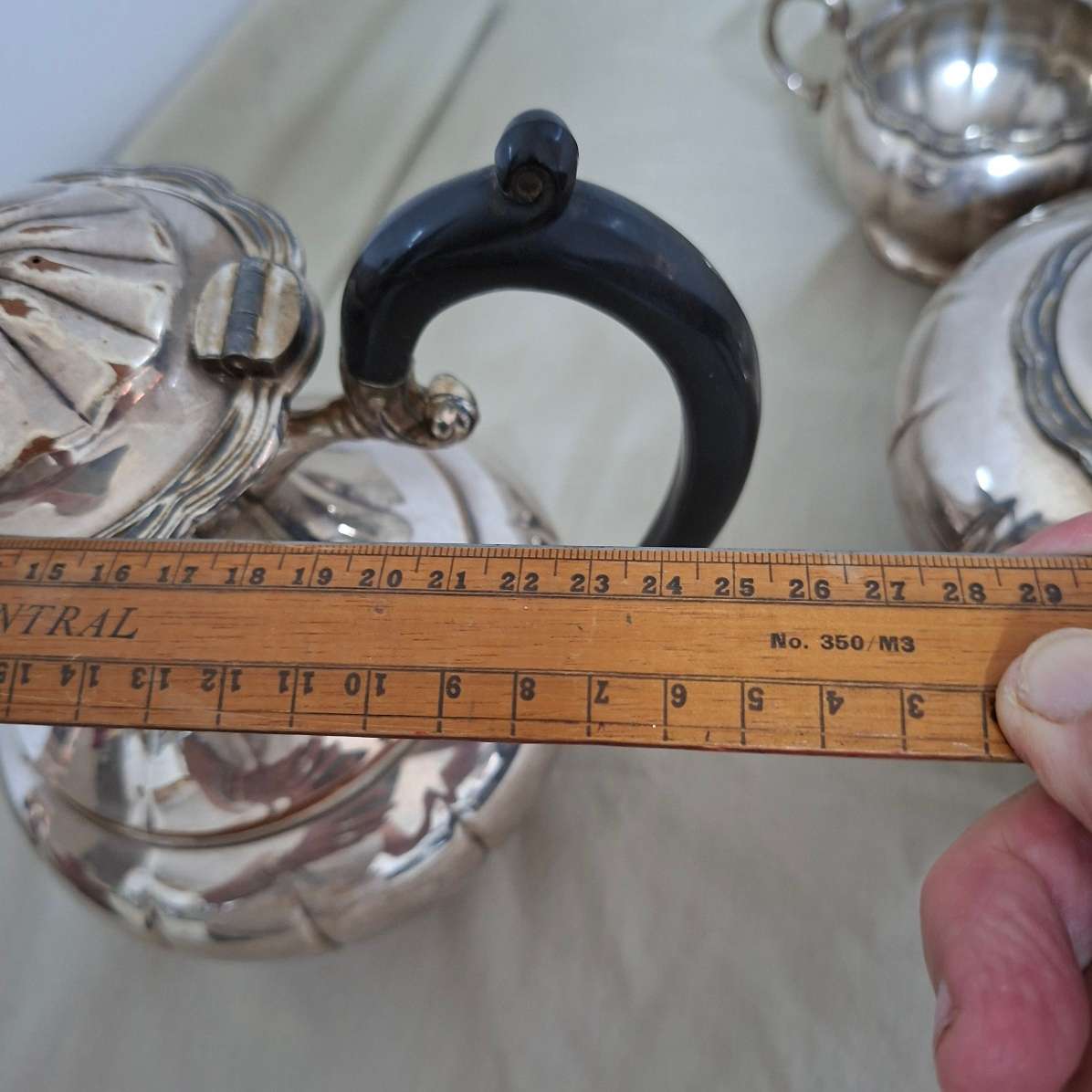 Canadian silverplate on copper tea/coffee set